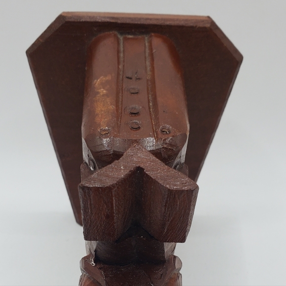 Vintage HODA Hand Carved Wood Priest Preacher Minister Clergy Statue Carving - Picture 9 of 16